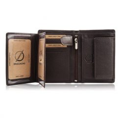 Portfel Skórzany Brødrene G-106 Brązowy. Brązowe portfele Brødrene, bez wzorów, ze skóry. Za 65.00 zł.