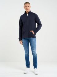 Bluza męska rozpinana granatowa Madorol 403. Niebieskie bluzy BIG STAR, l, bez wzorów, z dzianiny, z kapturem. W wyprzedaży za 159.99 zł.