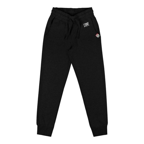 Spodnie dresowe z bawełna z sznurek regulacyjny na co dzień. Czarne spodnie materiałowe LEONE 1947 APPAREL, na co dzień, bez wzorów, z bawełny, sportowe. W wyprzedaży za 82.10 zł.