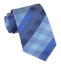 Męski Krawat - Angelo di Monti - Odcienie Niebieskiego, Kratka. Niebieskie krawaty i muchy Angelo di Monti, bez wzorów, z tkaniny. Za 45.00 zł.