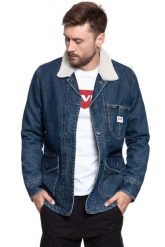 KURTKA ZIMOWA LEE LONG LOCO SHERPA DARK WORN L88KRDEP 112123740. Niebieskie kurtki Lee, na zimę, l, bez wzorów, z jeansu, bez kaptura. Za 359.99 zł.