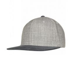 Melanżowa Welurowa Czapka Z Daszkiem Snapback. Szare czapki z daszkiem FLEXFIT, bez wzorów, z elastanu. Za 84.99 zł.