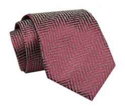 Elegancki, Klasyczny, Męski Krawat -ALTIES- Czerwony, Wzór w Jodełkę. Czerwone krawaty i muchy Alties, bez wzorów, z tkaniny. Za 49.00 zł.