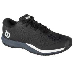 Męskie Buty Tenisowe Rush Pro Ace. Czarne buty turystyczne Wilson, bez wzorów, z gumy, bez zapięcia, tenisowe. Za 652.99 zł.