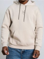 Bluza hoodie z nadrukiem - kremowy. Białe bluzy bez kaptura Sinsay, l, bez wzorów, bez kaptura. Za 35.99 zł.