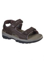 Sandały SKECHERS TRESMEN - GARO Brązowy. Brązowe sandały Skechers, z materiału, bez zapięcia. Za 242.99 zł.