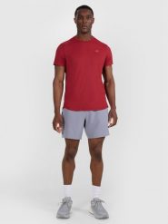 4F Spodenki treningowe szybkoschnące męskie - niebieskie M. Niebieskie krótkie spodenki sportowe 4F, m, bez wzorów, z materiału. W wyprzedaży za 139.99 zł.