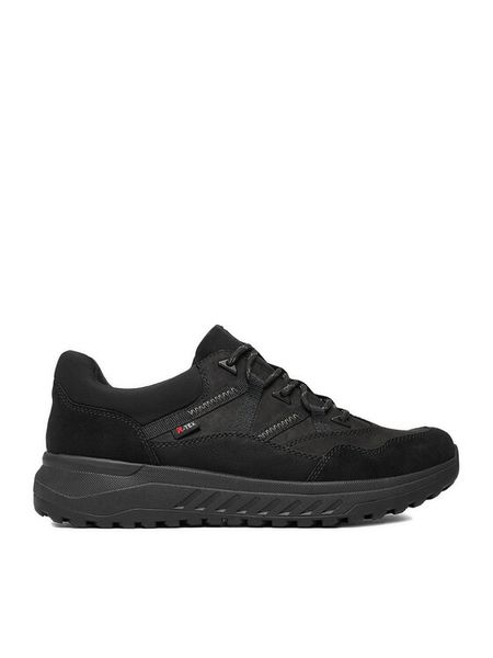 Rieker Sneakersy U0104-00 Czarny. Czarne buty sportowe casual Rieker, bez wzorów, z nubiku, bez zapięcia. Za 369.99 zł.