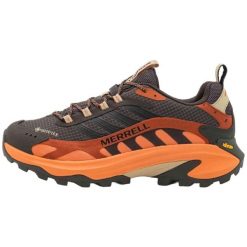 Buty turystyczne męskie Merrell Moab Speed 2 Gtx. Brązowe buty trekkingowe Merrell, bez wzorów, bez zapięcia. Za 689.99 zł.