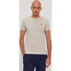 Polo Ralph Lauren - T-shirt. Brązowe koszulki polo Polo Ralph Lauren, l, z aplikacjami, z bawełny, bez kołnierzyka, bez ramiączek. W wyprzedaży za 249.90 zł.