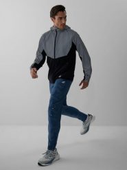 4F Spodnie do biegania szybkoschnące męskie - denim S. Niebieskie spodnie treningowe długie 4F, l, bez wzorów, z denimu. Za 249.99 zł.