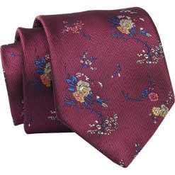 Krawat Bordowy w Kwiatki, 7 cm, Elegancki, Klasyczny, Męski -ALTIES. Czerwone krawaty i muchy Alties, bez wzorów, z tkaniny. Za 49.00 zł.