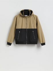 Kurtka z polarową podszewką - oliwkowy. Zielone kurtki Reserved, l, bez wzorów, z bawełny, bez kaptura. Za 179.99 zł.