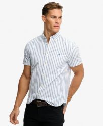 Superdry Preppy Oxford koszula krótki rękaw z organicznej bawełny – Blue Beach. Niebieskie koszule Superdry, l, bez wzorów, z bawełny, bez kołnierzyka, bez ramiączek. Za 282.85 zł.
