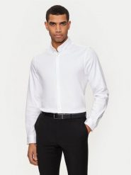 Calvin Klein Koszula K10K113339 Biały Slim Fit. Białe koszule CALVIN KLEIN, m, bez wzorów, z bawełny, bez kołnierzyka, bez ramiączek. Za 259.99 zł.