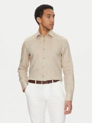 BOSS Koszula H Hank Kent C1 214 50490234 Beżowy Slim Fit. Brązowe koszule Boss, m, bez wzorów, ze lnu, bez kołnierzyka, bez ramiączek. Za 489.99 zł.