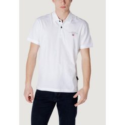 Polo z krótkim rękawem Mężczyzna NAPAPIJRI ELBAS JERSEY. Białe koszulki polo sportowe Napapijri, m, bez wzorów, z bawełny, bez kołnierzyka, bez ramiączek. Za 242.55 zł.