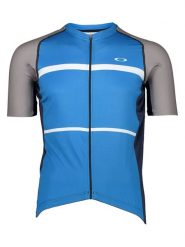 Oakley Koszulka kolarska "Colorblock" w kolorze szaro-niebieskim rozmiar: XXL. Niebieskie t-shirty sportowe Oakley, bez wzorów, z materiału, bez ramiączek, rowerowe. Za 173.99 zł.