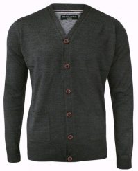 Elegancki Kardigan, Sweter Rozpinany na Guzik -BRAVE SOUL- Grafitowy. Szare swetry rozpinane Brave Soul, m, bez wzorów, bez kołnierzyka, bez ramiączek. Za 89.00 zł.