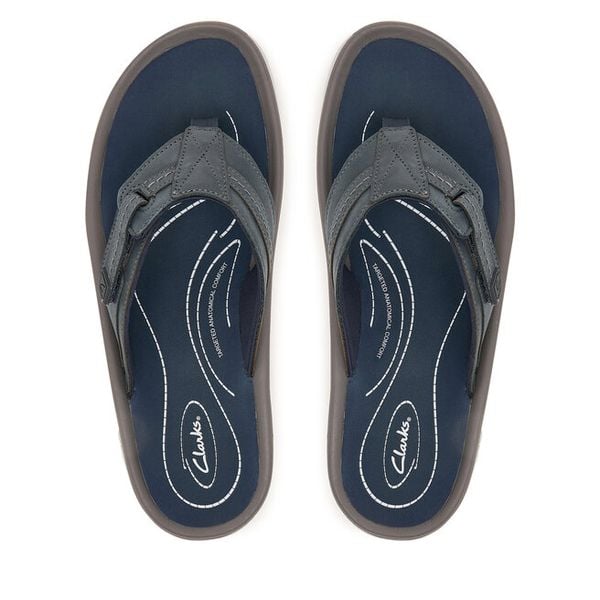 Japonki Clarks. Niebieskie japonki Clarks, bez wzorów. Za 259.99 zł.