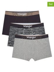 Wrangler Bokserki (3 pary) "Braham" w kolorze szaro-czarno-granatowym rozmiar: L. Czarne bokserki Wrangler, l, bez wzorów. Za 63.95 zł.