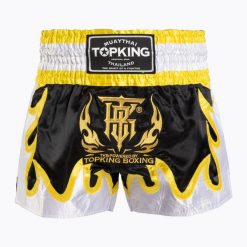 Spodenki treningowe Top King Thai Boxing. Czarne krótkie spodenki sportowe TOP KING, l, bez wzorów, z materiału. Za 269.99 zł.