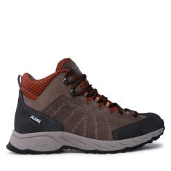 Trekkingi Olang. Brązowe botki sznurowane Olang, bez wzorów, bez obcasa, bez zapięcia. Za 739.99 zł.