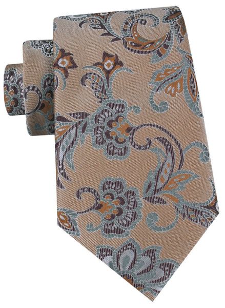 Męski Krawat - Chattier - Jasny Brąz, Wzór w Kwiaty. Krawaty i muchy Chattier, bez wzorów, z tkaniny. Za 55.00 zł.