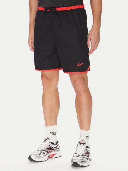 Reebok Szorty sportowe 100216389 Czarny Regular Fit. Czarne krótkie spodenki sportowe Reebok, m, bez wzorów, z syntetyku. Za 169.99 zł.