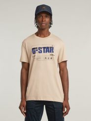 G-Star Koszulka w kolorze beżowo-granatowym rozmiar: XL. Brązowe bezrękawniki G-Star, xl, bez wzorów, z bawełny, bez kołnierzyka, bez ramiączek. Za 100.28 zł.