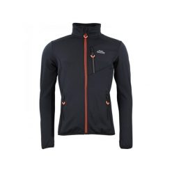 Kurtka polarshell Peak Mountain. Czarne kurtki Peak Mountain, bez wzorów, bez kaptura. W wyprzedaży za 188.50 zł.