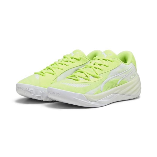 Buty do koszykówki Mężczyzna Puma All Pro Nitro zielony. Zielone buty do biegania Puma, bez wzorów, bez zapięcia, do biegania. Za 368.90 zł.