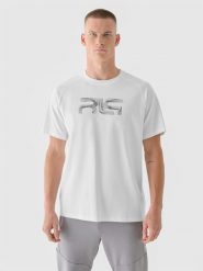 4F T-shirt oversize męski 4F x Robert Lewandowski - biały XL. Białe t-shirty 4F, m, bez wzorów, z bawełny, bez kołnierzyka, bez ramiączek. W wyprzedaży za 59.99 zł.