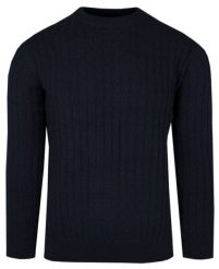 Jednokolorowy Sweter Męski z Dzianiny Bawełnianej - Adriano Guinari - Granat. Niebieskie swetry rozpinane Adriano Guinari, na jesień, m, bez wzorów, z bawełny, bez kołnierzyka, bez ramiączek. Za 169.00 zł.