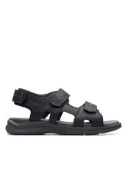Clarks Skórzane sandały "Walkford Walk" w kolorze czarnym rozmiar: 40. Czarne sandały Clarks, z otwartym noskiem, bez zapięcia. Za 168.06 zł.