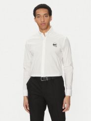 KARL LAGERFELD Koszula 605911 552671 Biały Slim Fit. Białe koszule KARL LAGERFELD, m, bez wzorów, z bawełny, bez kołnierzyka, bez ramiączek. Za 709.99 zł.