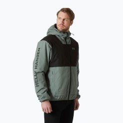 Kurtka przeciwdeszczowa męska Helly Hansen Ervik Ins Rain. Czarne kurtki Helly Hansen, m, bez wzorów, z kapturem. W wyprzedaży za 594.55 zł.