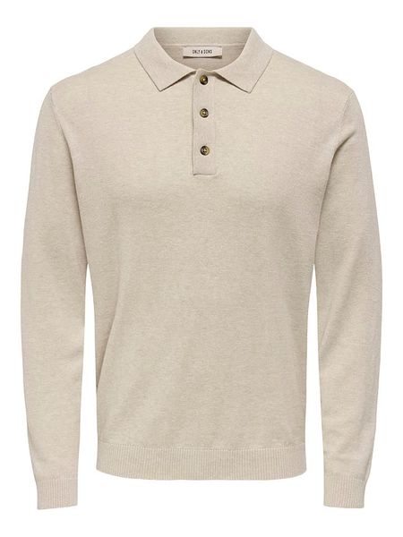 ONLY & SONS Koszulka polo "Loui" w kolorze beżowym rozmiar: L. Brązowe koszulki polo Only & Sons, l, bez wzorów, bez kołnierzyka, bez ramiączek. Za 100.52 zł.