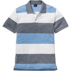 Shirt polo w paski bonprix niebiesko-biały. Koszulki polo bonprix. Za 69.99 zł.