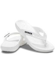 Crocs Japonki "Classic" w kolorze białym rozmiar: 45/46. Białe japonki Crocs, bez wzorów, z tworzywa sztucznego. Za 101.94 zł.