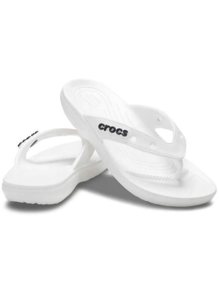 Crocs Japonki "Classic" w kolorze białym rozmiar: 45/46. Białe japonki Crocs, bez wzorów, z tworzywa sztucznego. Za 101.94 zł.