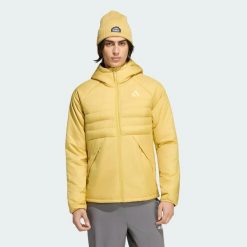 Ocieplana kurtka z kapturem Terrex Multi CLIMAWARM. Szare kurtki Adidas, l, bez wzorów, z materiału, z kapturem. Za 599.00 zł.