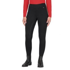 Legginsy jeździeckie z pełną przyczepnością QHP Oakleigh. Czarne legginsy długie sportowe QHP, m, bez wzorów, z materiału, do jazdy konnej. Za 343.00 zł.