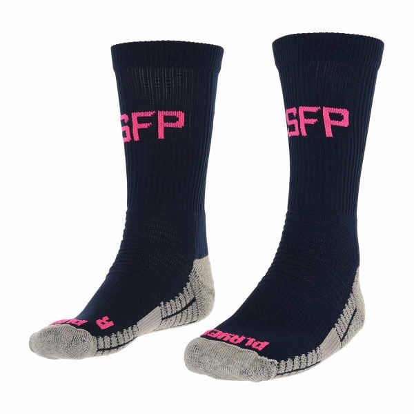 Skarpetki Stade Français Spoxs 2023/24. Niebieskie skarpety Kappa, bez wzorów. Za 100.00 zł.