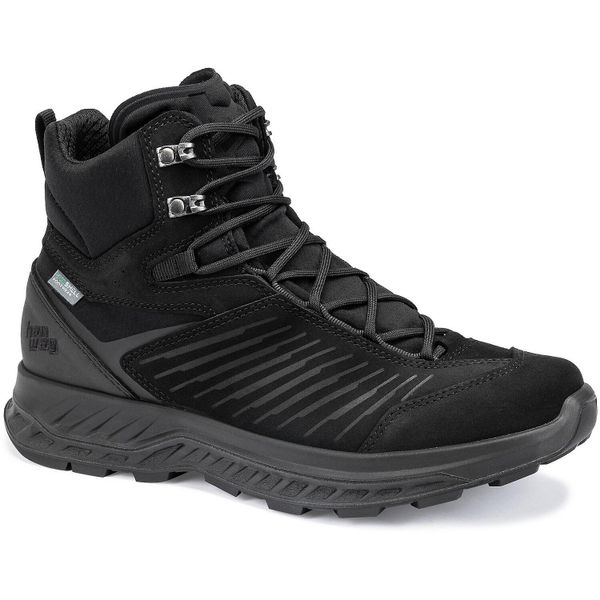Buty do chodzenia męskie Hanwag Blueridge Es. Czarne buty turystyczne Hanwag, na zimę, bez wzorów, z materiału, za kostkę, bez zapięcia, trekkingowe. Za 992.00 zł.