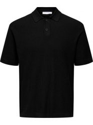 ONLY & SONS Koszulka polo "Tony" w kolorze czarnym rozmiar: S. Czarne koszulki polo sportowe Only & Sons, s, bez wzorów, z bawełny, bez kołnierzyka, bez ramiączek. Za 66.00 zł.