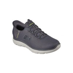 Buty SKECHERS SLIP-INS: SUMMITS Szary. Szare buty treningowe Skechers, bez wzorów, z materiału. Za 329.99 zł.