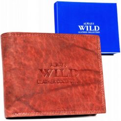 Portfel skórzany Always Wild AW-N5-MAL brązowy. Brązowe portfele Always Wild, bez wzorów, ze skóry. Za 45.00 zł.