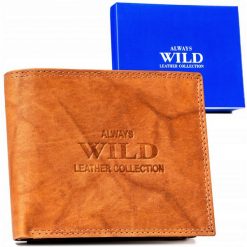 Portfel skórzany Always Wild AW-N5-MAL j. brązowy. Brązowe portfele Always Wild, bez wzorów, ze skóry. Za 45.00 zł.