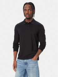 BOSS Polo Interlock 50527525 Czarny Regular Fit. Czarne koszulki polo Boss, m, bez wzorów, z bawełny, bez kołnierzyka, bez ramiączek. Za 499.99 zł.